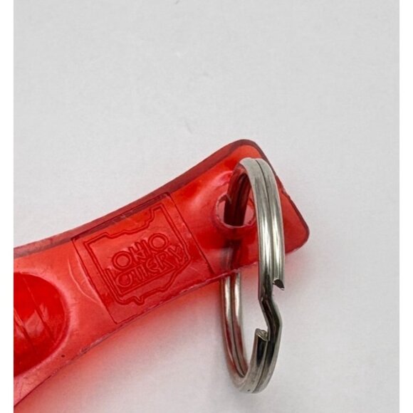 Ohio Lottery Card Scratcher Red Plastic Bottle Opener With Metal Ring - Picture 5 of 6